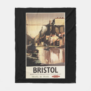 Clifton Suspension Bridge and Boats Fleece Blanket