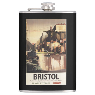 Clifton Suspension Bridge and Boats Hip Flask