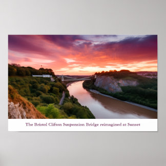 Clifton Suspension Bridge at Sunset poster