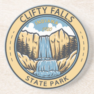 Clifty Falls State Park Indiana Badge Coaster