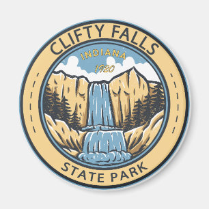 Clifty Falls State Park Indiana Badge Magnet