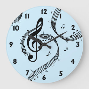 Climactic G Clef Blue Large Clock
