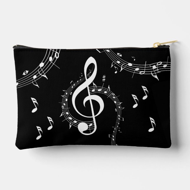 Climactic G Clef Music Black Accessory Pouch (Back)