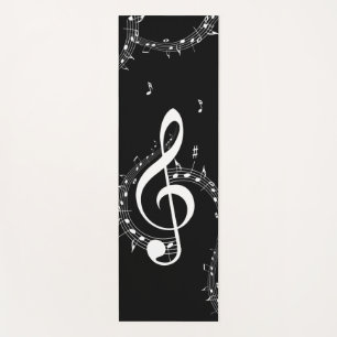 Climactic G Clef Music Black Double Sided Yoga Mat
