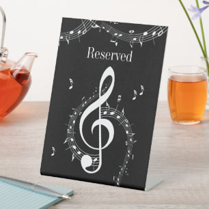 Climactic G Clef Music Black Pedestal Sign