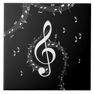 Climactic G Clef Music Black Tile