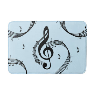 Climactic G Clef Music Blue Bath Mat