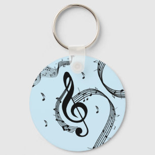 Climactic G Clef Music Blue Key Ring