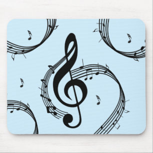 Climactic G Clef Music Blue Mouse Mat