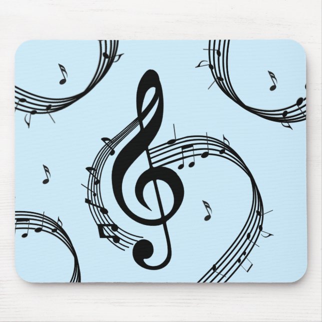Climactic G Clef Music Blue Mouse Mat (Front)