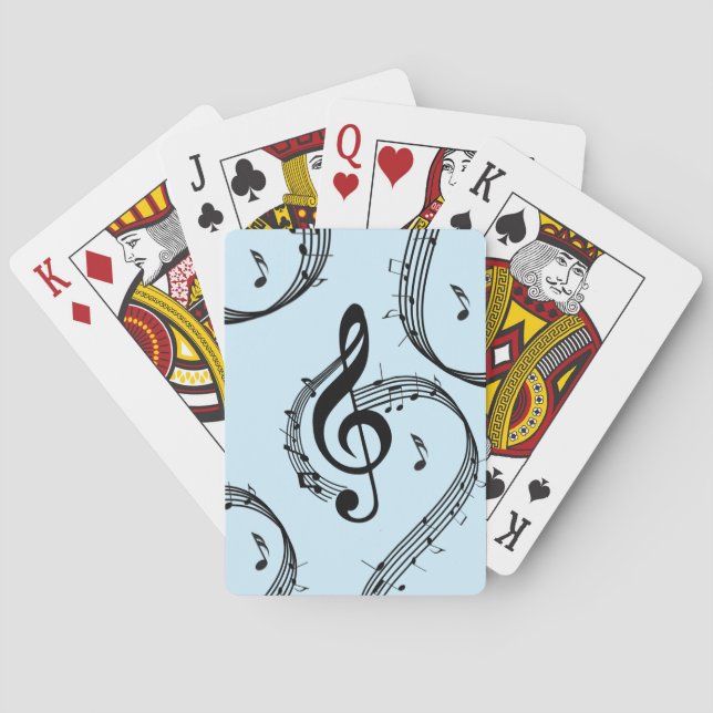 Climactic G Clef Music Blue Playing Cards (Back)