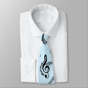 Climactic G Clef Music Blue Tie