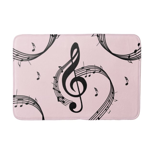 Climactic G Clef Music Pink Bath Mat (Front)