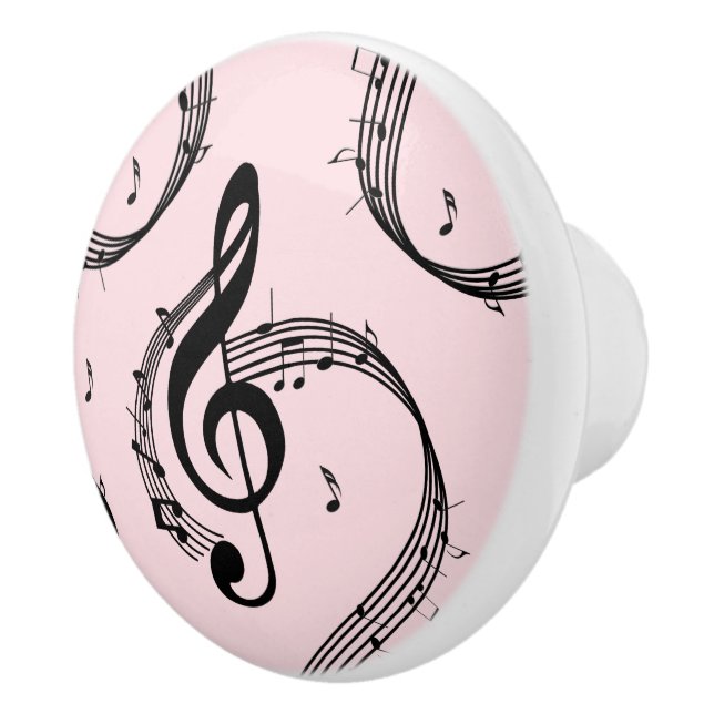 Climactic G Clef Music Pink Ceramic Knob (Right)