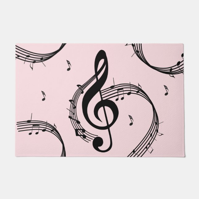 Climactic G Clef Music Pink Doormat (Front)