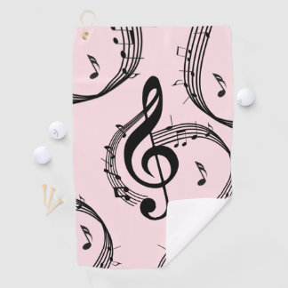 Climactic G Clef Music Pink Golf Towel