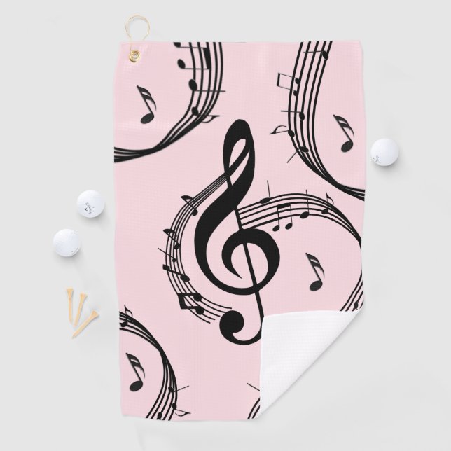 Climactic G Clef Music Pink Golf Towel (InSitu)