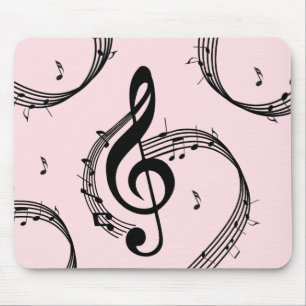 Climactic G Clef Music Pink Mouse Mat