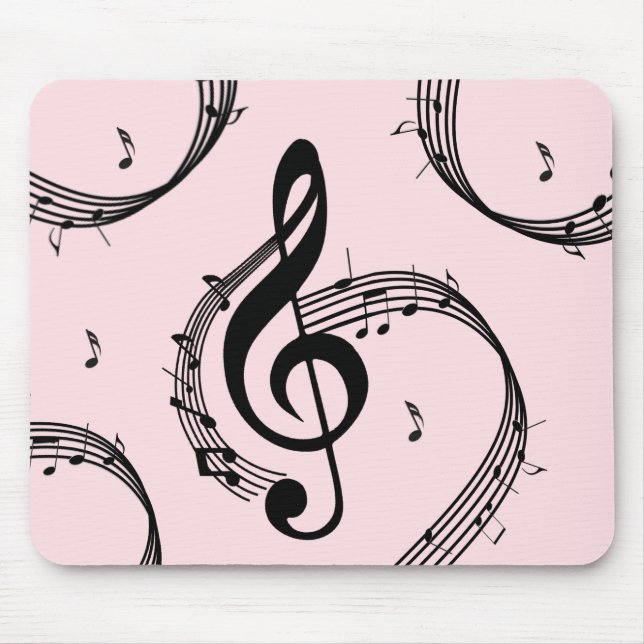 Climactic G Clef Music Pink Mouse Mat (Front)