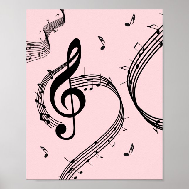 Climactic G Clef Music Pink Poster (Front)