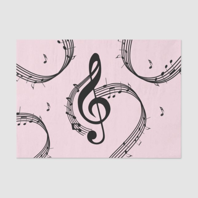 Climactic G Clef Music Pink Tissue Paper (Front)