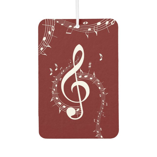 Climactic G Clef Music Red Car Air Freshener (Front)