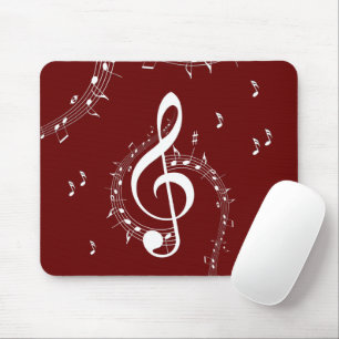Climactic G Clef Music Red Mouse Mat