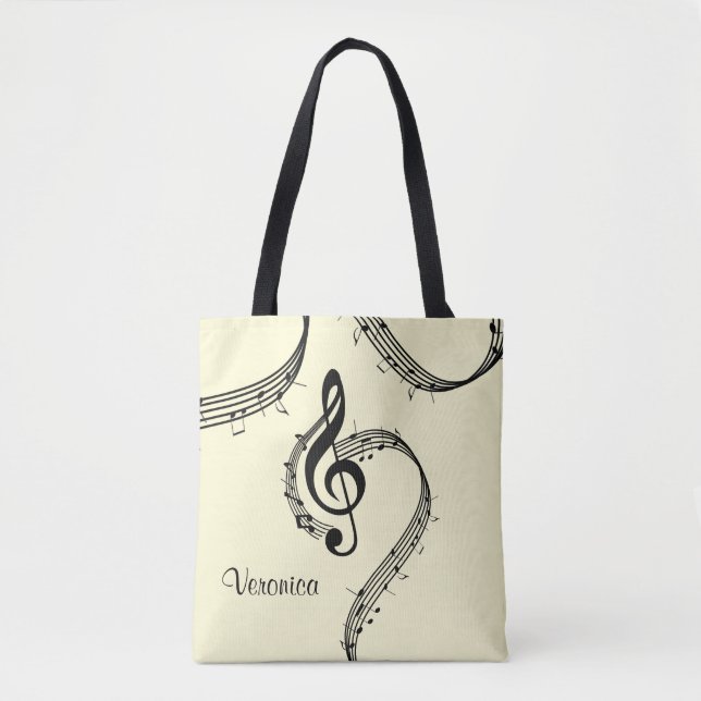 Climactic G Clef Music Yellow Tote Bag (Front)