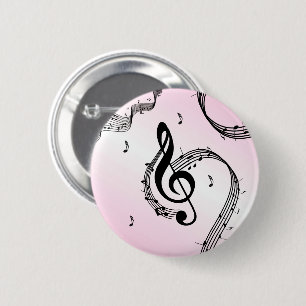 Climactic G Clef Pink 6 Cm Round Badge