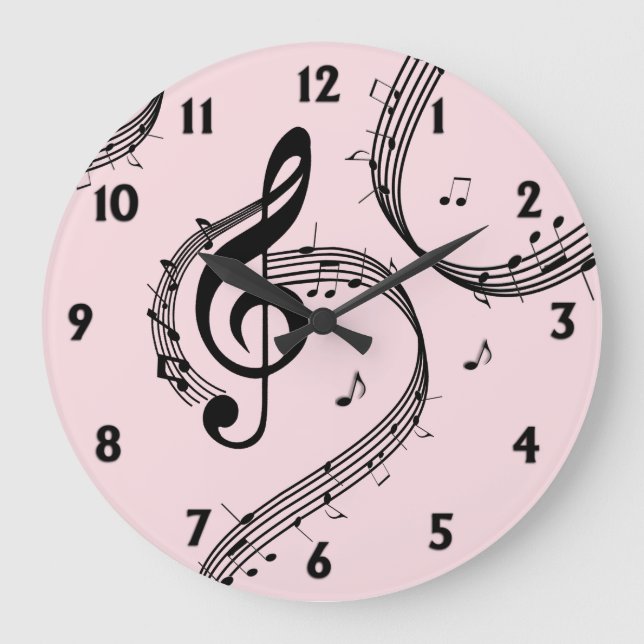 Climactic G Clef Pink Large Clock (Front)