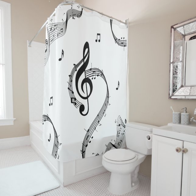 Climactic G Clef  Shower Curtain (In Situ)
