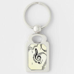 Climactic G Clef Yellow Key Ring
