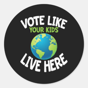Climate Activist Shirt Vote Earth Day Parent Child Classic Round Sticker