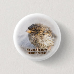 Climate change awareness 3 cm round badge