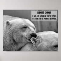 Climate change black and white with polar bears