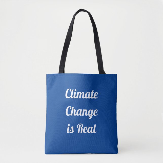Climate Change: Blue & White Tote Bag (Front)