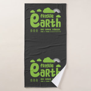Climate Change   Carbon Pollution   Action T-Shirt Bath Towel