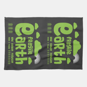 Climate Change   Carbon Pollution   Action T-Shirt Tea Towel
