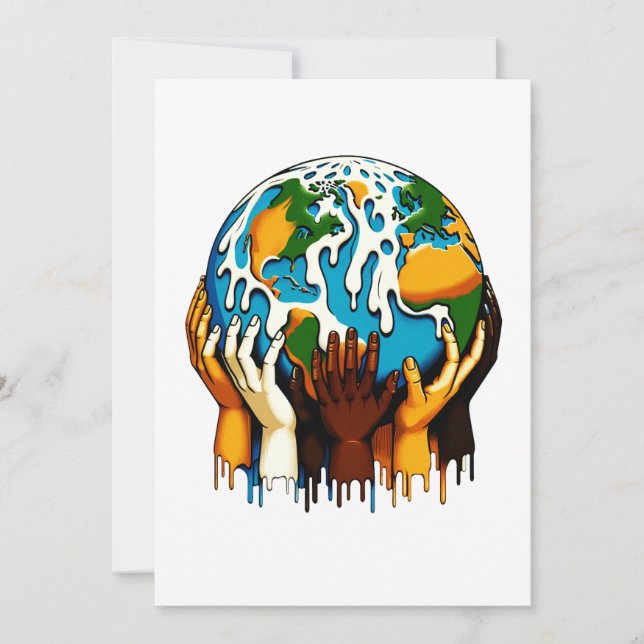 Climate Change Global Unity Earth Design Holiday Card (Front)