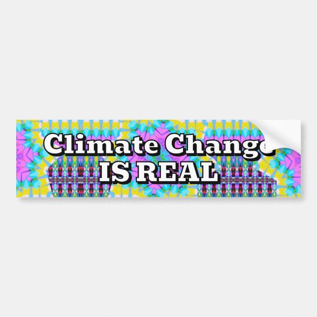 Climate Change IS REAL Bumper Sticker (Front)