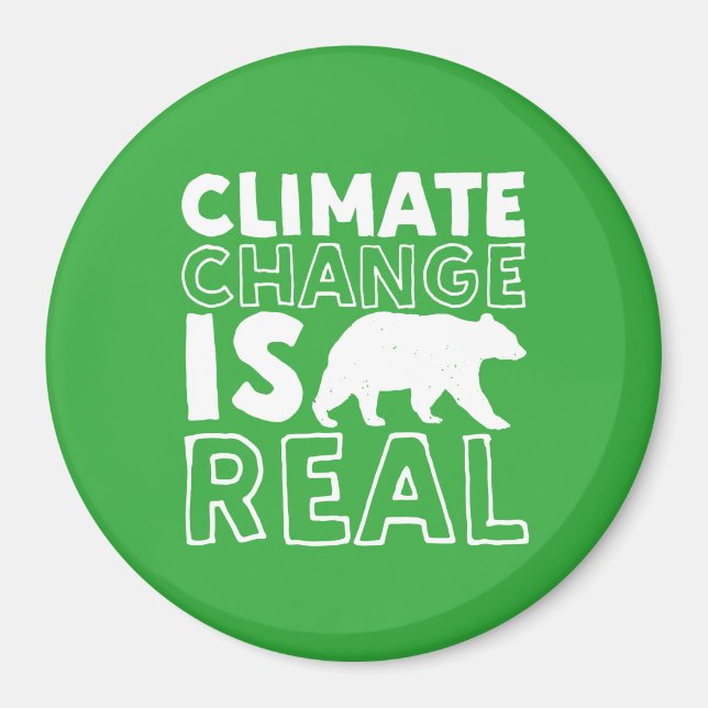 Climate Change Is Real Global Warming Polar Bear Magnet (Front)