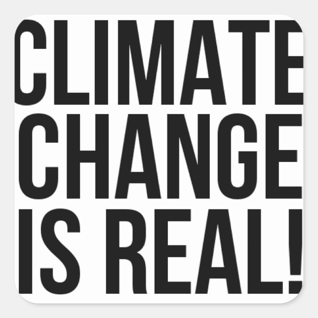 Climate Change is Real! Planet Earth World Square Sticker (Front)