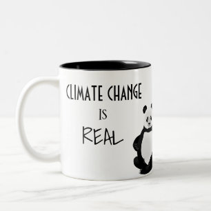 Climate Change is Real Save Our Planet Panda Bears Two-Tone Coffee Mug