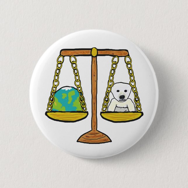 Climate Change Justice 6 Cm Round Badge (Front)