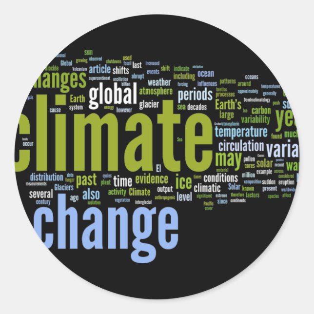 climate change one classic round sticker (Front)