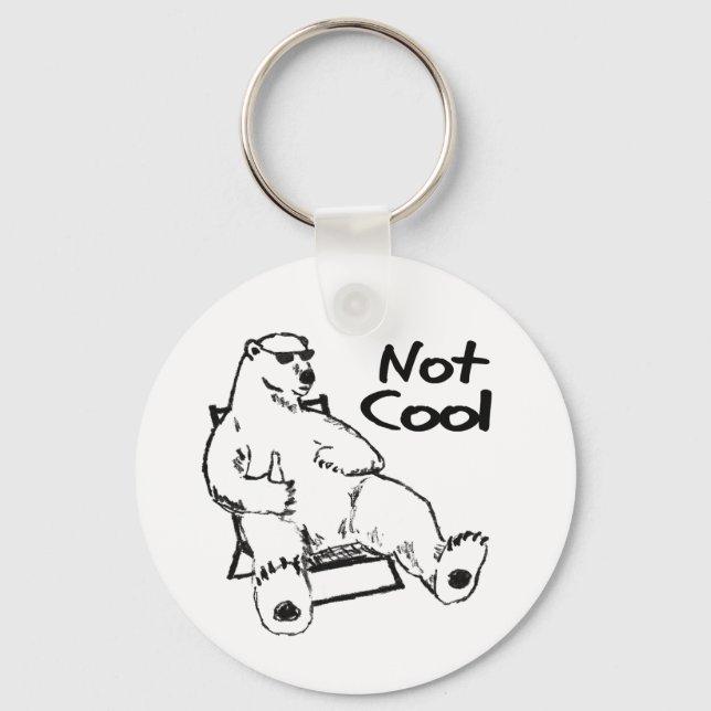 Climate Change Polar Bear Key Chain Plain Arny (Front)