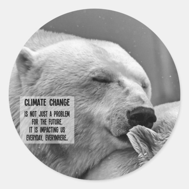 Climate change sticker with polar bear (Front)