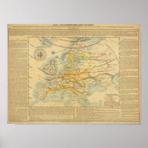 Climate of Europe Map Poster
