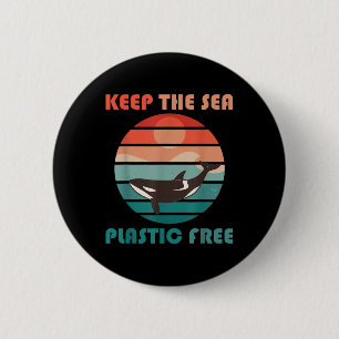 Climate Protection Whale Environmental Protection  6 Cm Round Badge