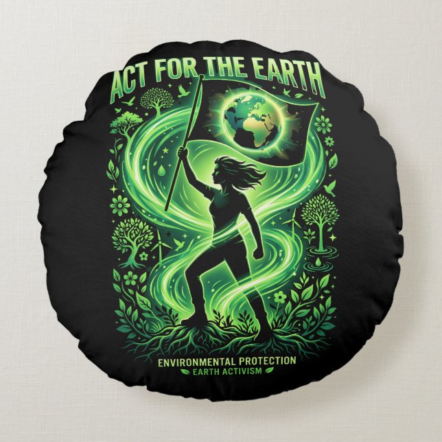 Climate Warrior Round Cushion (Front)